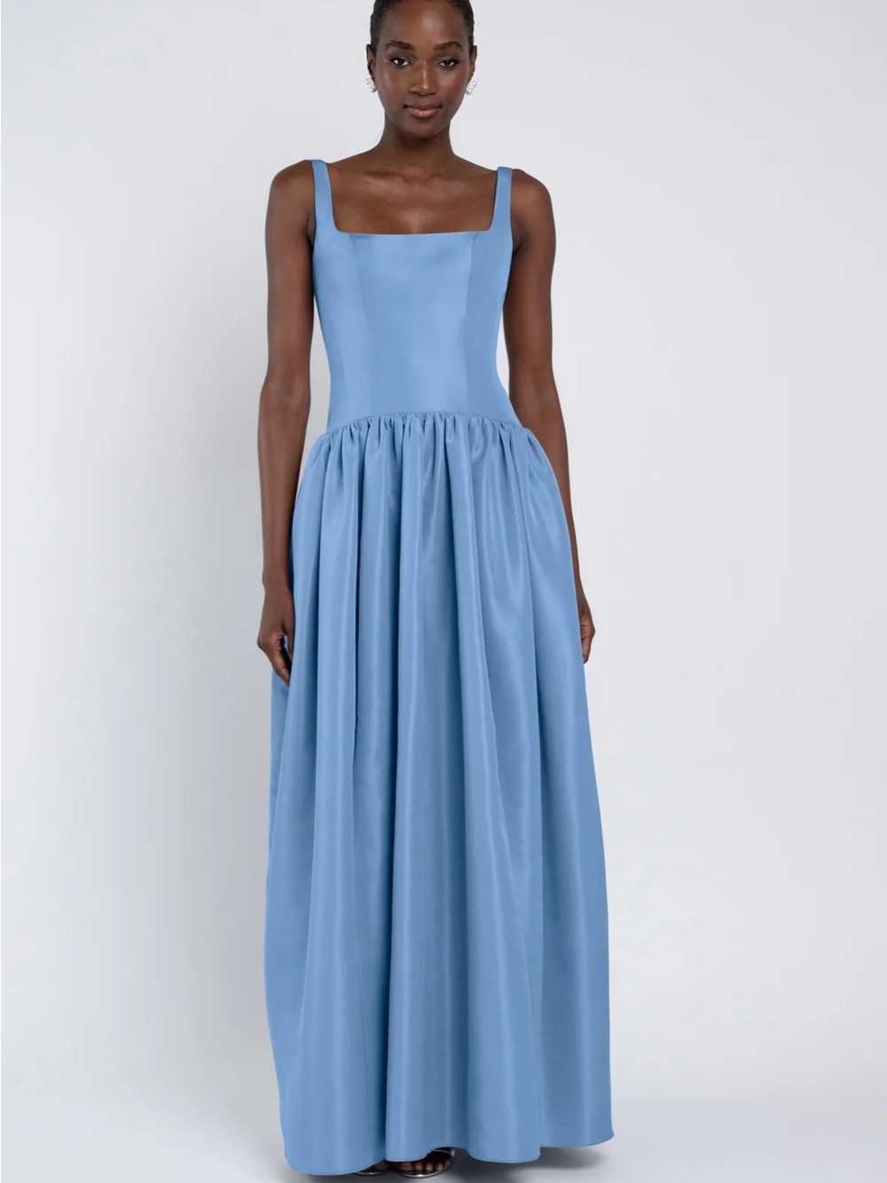 Jenny Yoo Shelby Dress - Sky Blue Square-Neck Maxi Dress